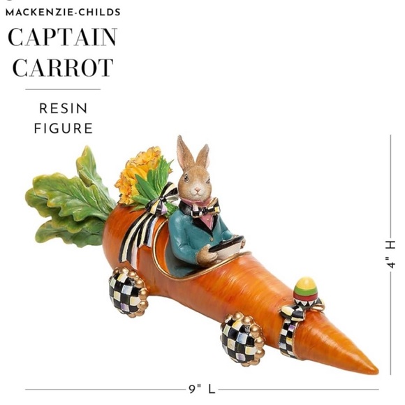 MacKenzie-Childs Captain Carrot Resin Easter  Decor - Picture 2 of 14